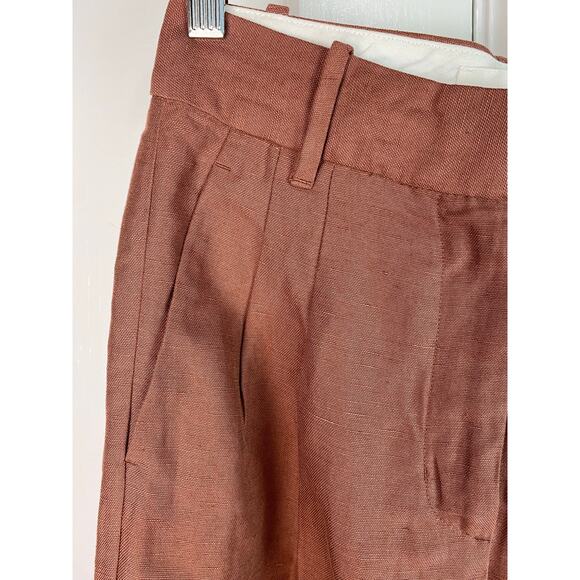 Wilfred The Effortless Pant Women's Size 4 Brown Pleated Front Wide Leg Trousers - Picture 3 of 9